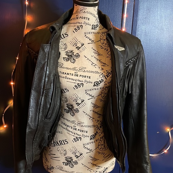COPY - EUC Ladies Leather jacket with fringe and braided accents. - Picture 13 of 13